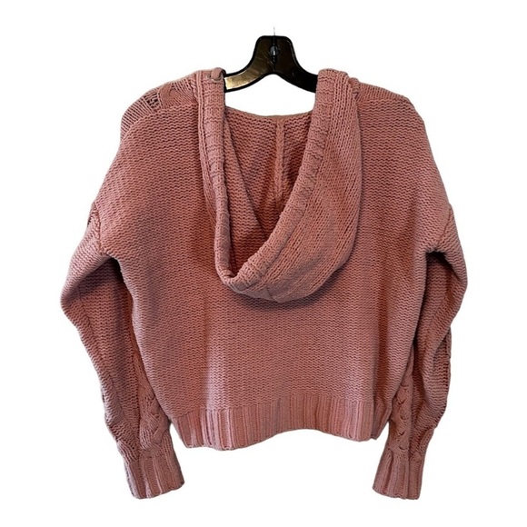 LIVE Love Dream Peach V-Neck Hooded Sweater Size Small - Picture 5 of 6
